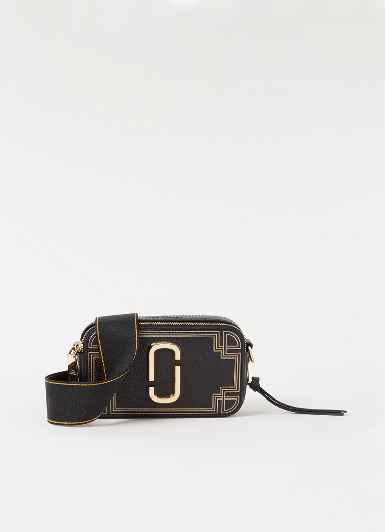 Marc Jacobs The Snapshot Gilded crossbodytas van leer • Zwart • de