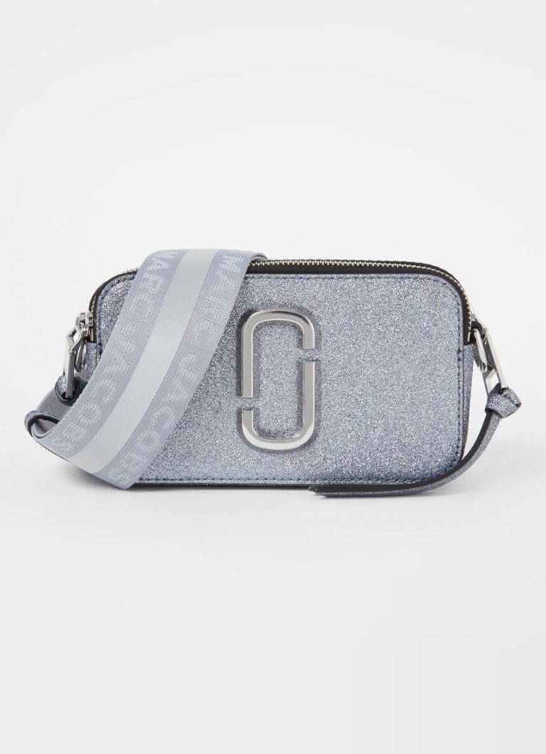 Marc Jacobs The Snapshot Glitter crossbodytas van leer • Zilver • de