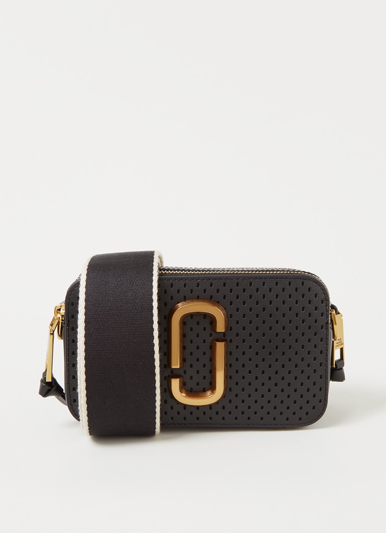 Marc Jacobs The Snapshot M crossbodytas van leer • Zwart • de Bijenkorf
