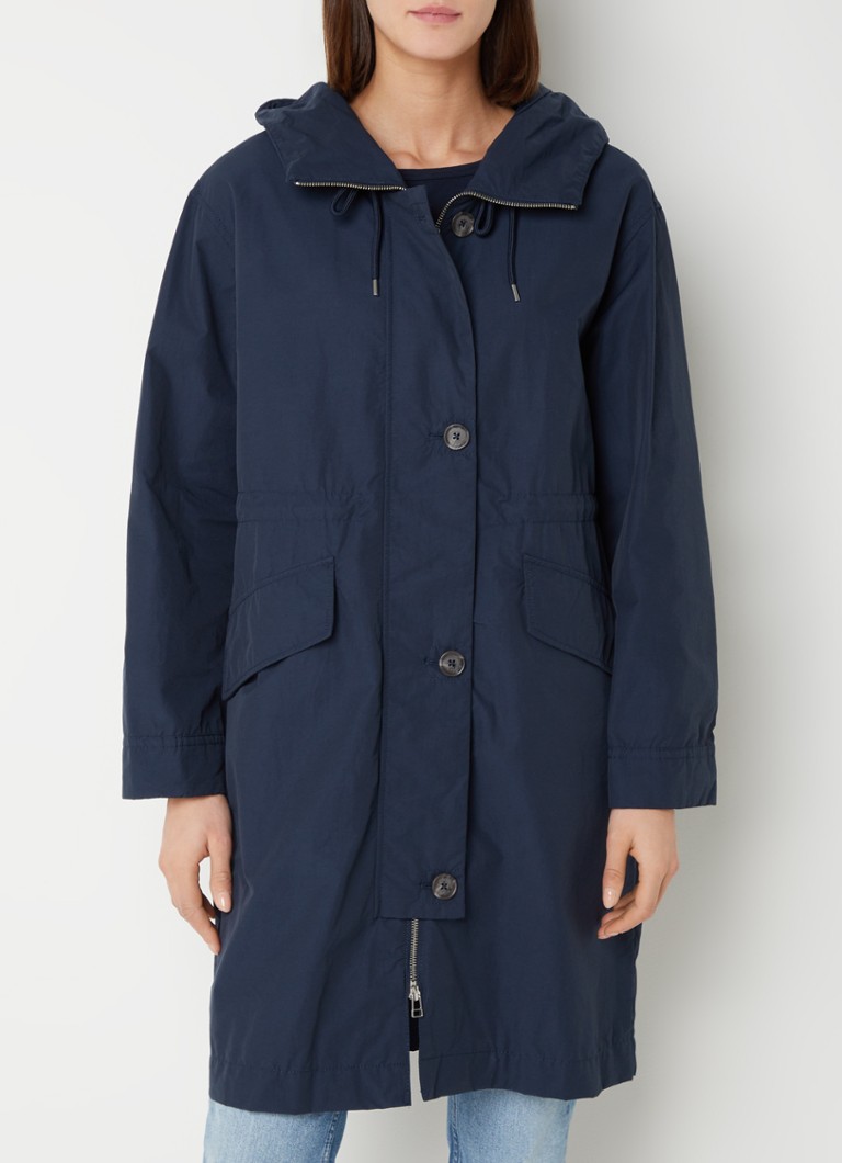 Marc O'Polo Denim Parka met klepzakken en capuchon • Donkerblauw • de ...