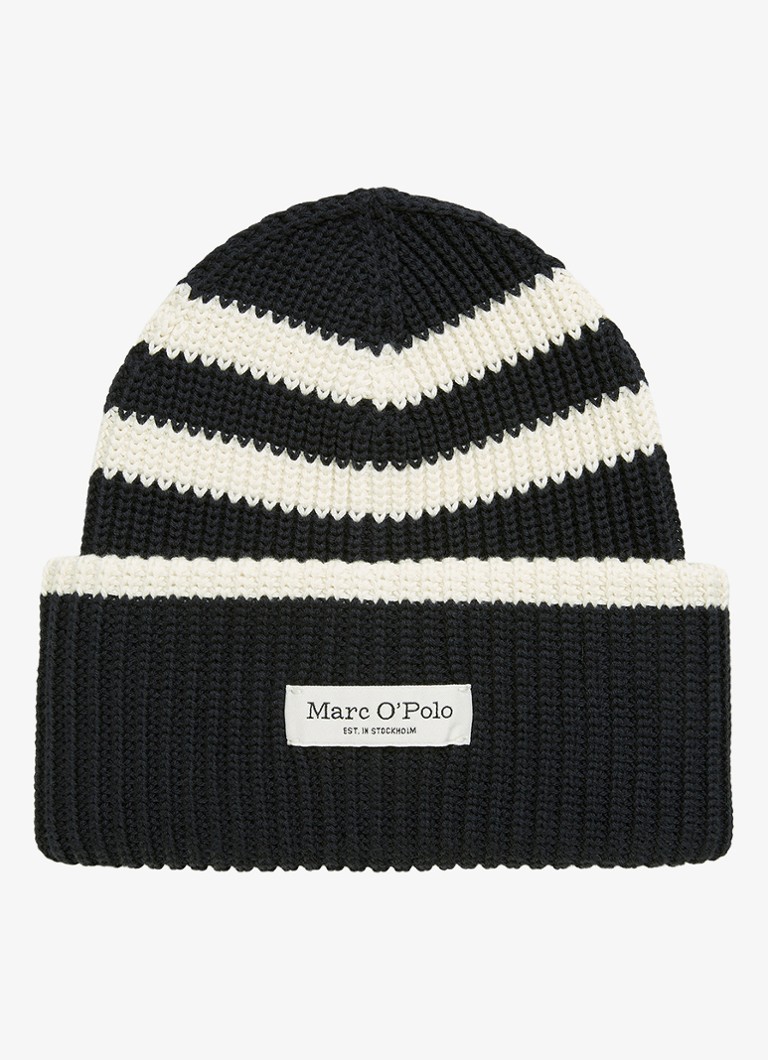 Marc O'Polo - Fijngebreide muts van biologisch katoen - Donkerblauw