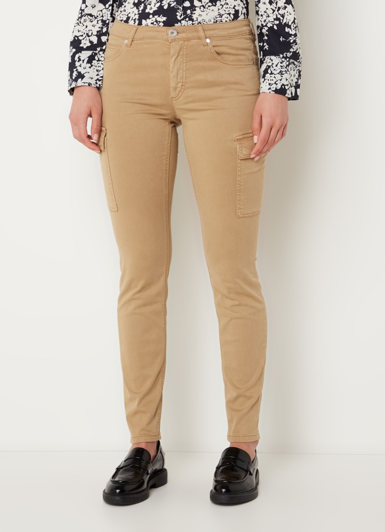 Marc O'Polo - Low waist slim fit cargobroek in lyocellblend - Camel