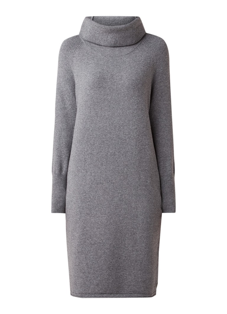 Marc O Polo Oversized Trui Jurk In Wolblend Met Col Middengrijs