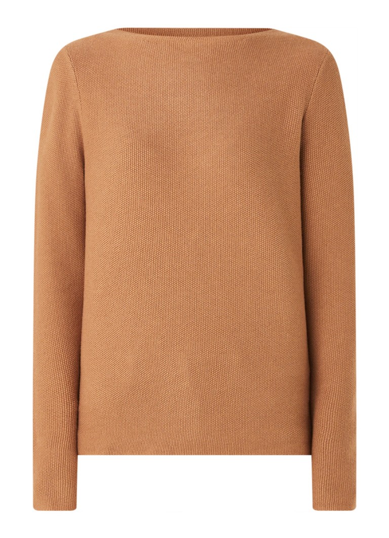 Marc O Polo Pullover In Kasjmierblend Met Boothals Camel De Bijenkorf