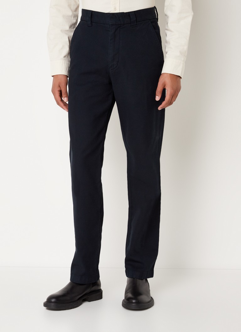 Marc O'Polo - Regular fit chino met ribstructuur - Donkerblauw