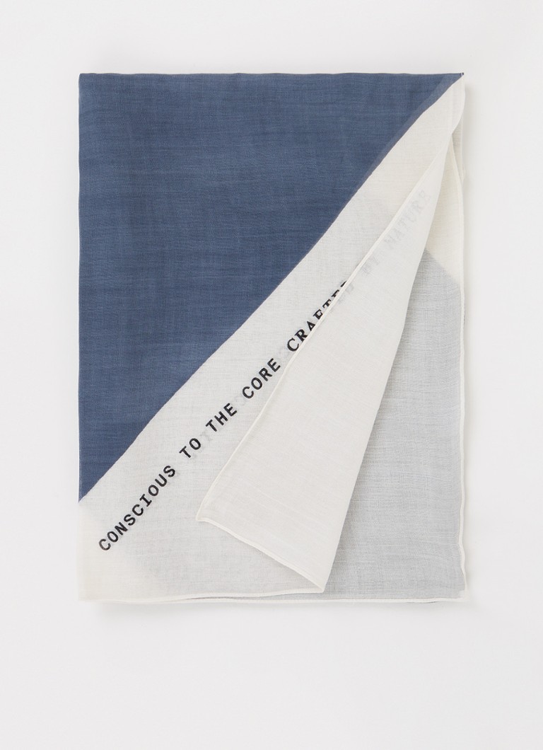 Marc O'Polo - Sjaal met print 110 x 110 cm - Blauw