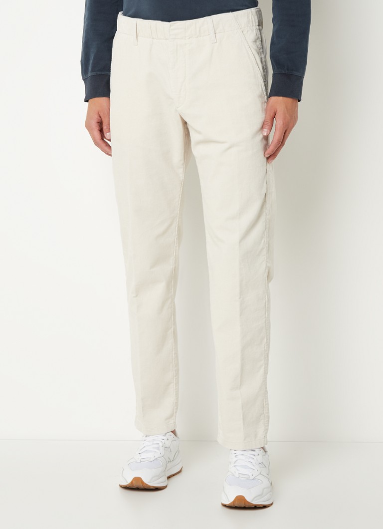 Marc O'Polo - Tapered fit pantalon van corduroy met steekzakken - Gebroken wit