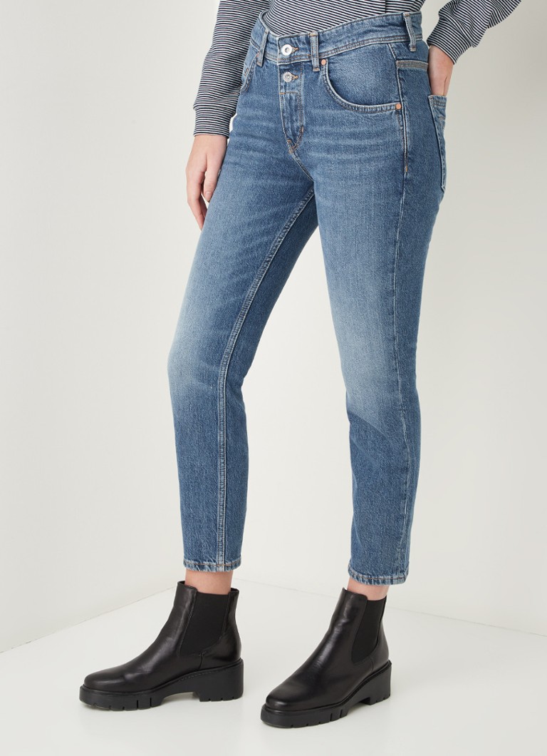 Marc O Polo Theda High Waist Cropped Fit Boyfriend Jeans Indigo De Bijenkorf