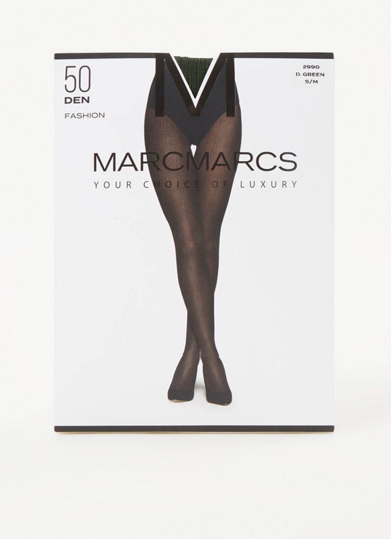 MarcMarcs - Panty in 50 denier met ribstructuur - Donkergroen