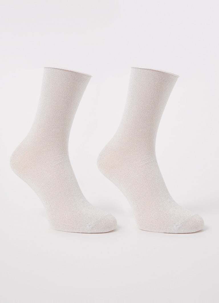 MarcMarcs - Sokken met lurex in 2-pack - Zilver