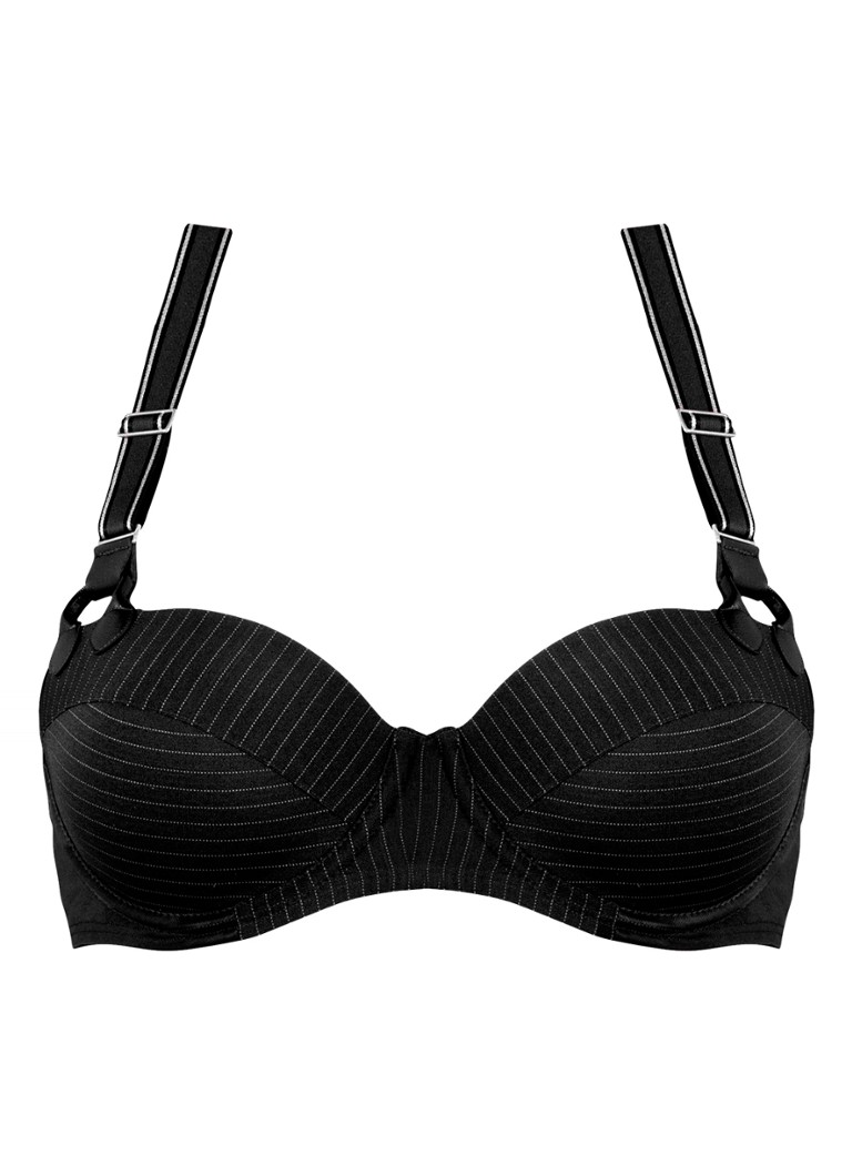 gloriapush up bra | black pinstripe