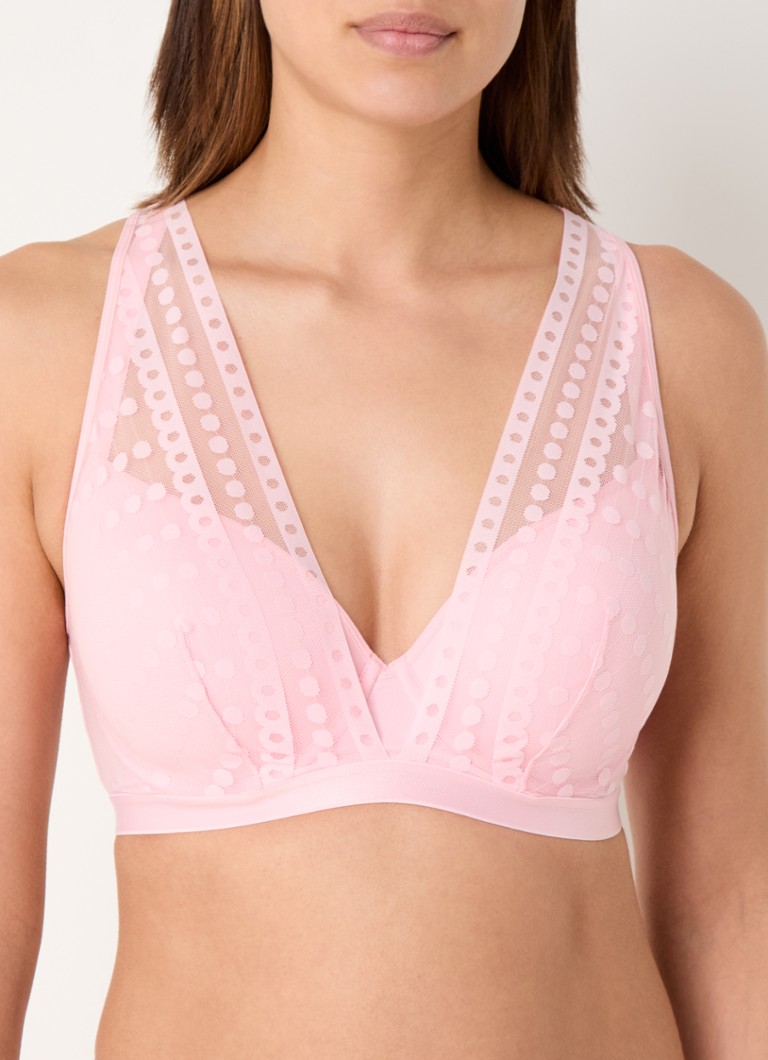 Marlies Dekkers - Luminosa voorgevormde plunge bh met overlay van mesh - Roze