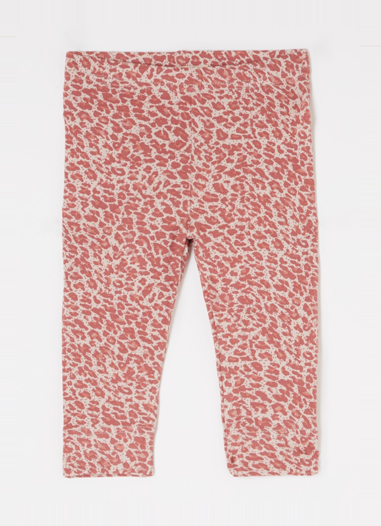 MarMar COPENHAGEN - Leo legging met panterprint - Koraalrood