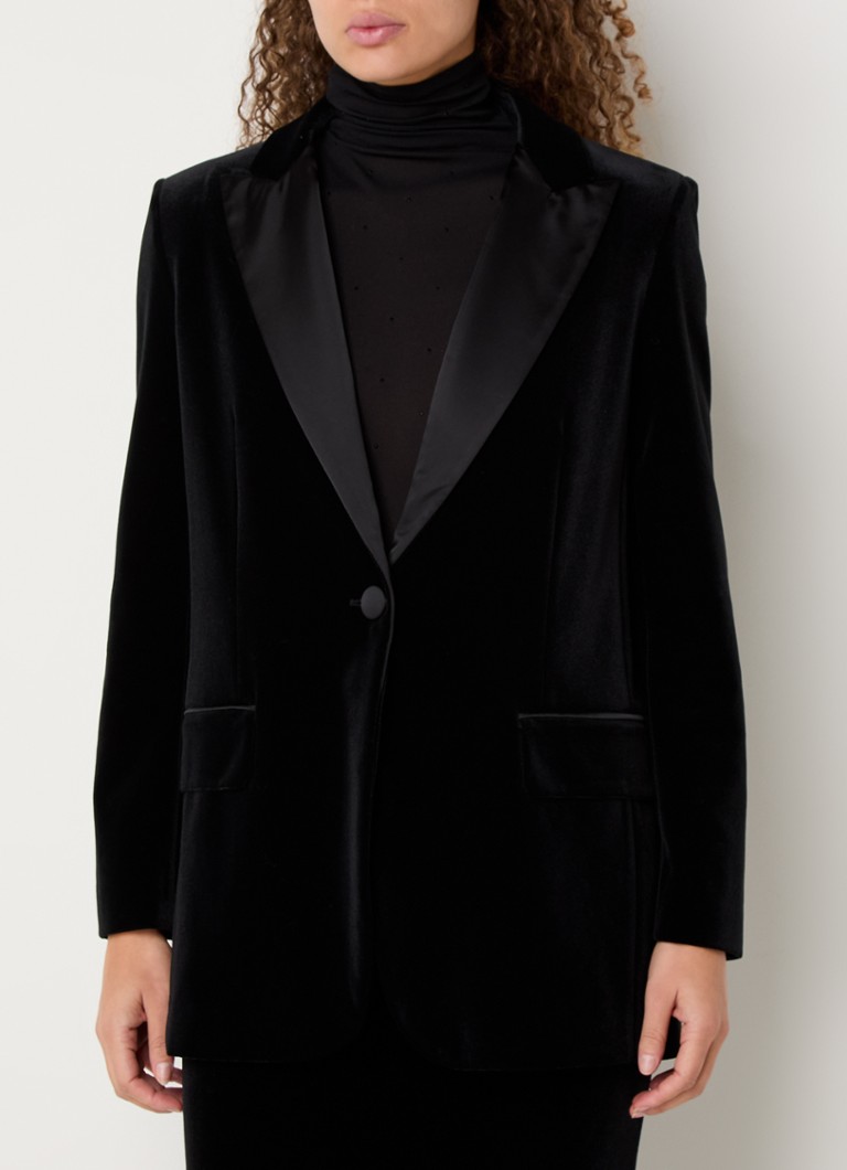 Max & Co - Betty blazer van fluweel met klepzakken - Zwart