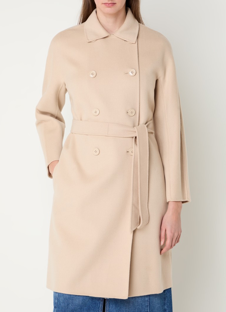 MaxMara Avenue double-breasted mantel in scheerwolblend met