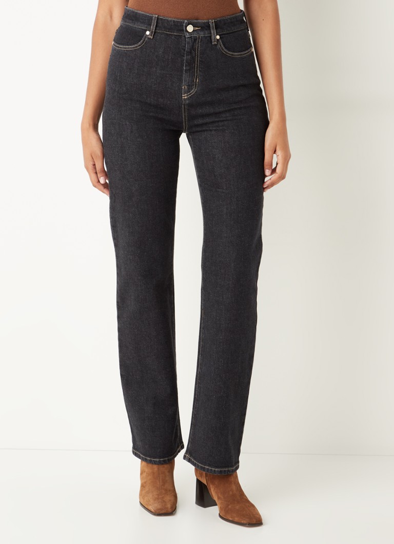 MaxMara - Lina high waist straight leg jeans met gekleurde wassing - Zwart