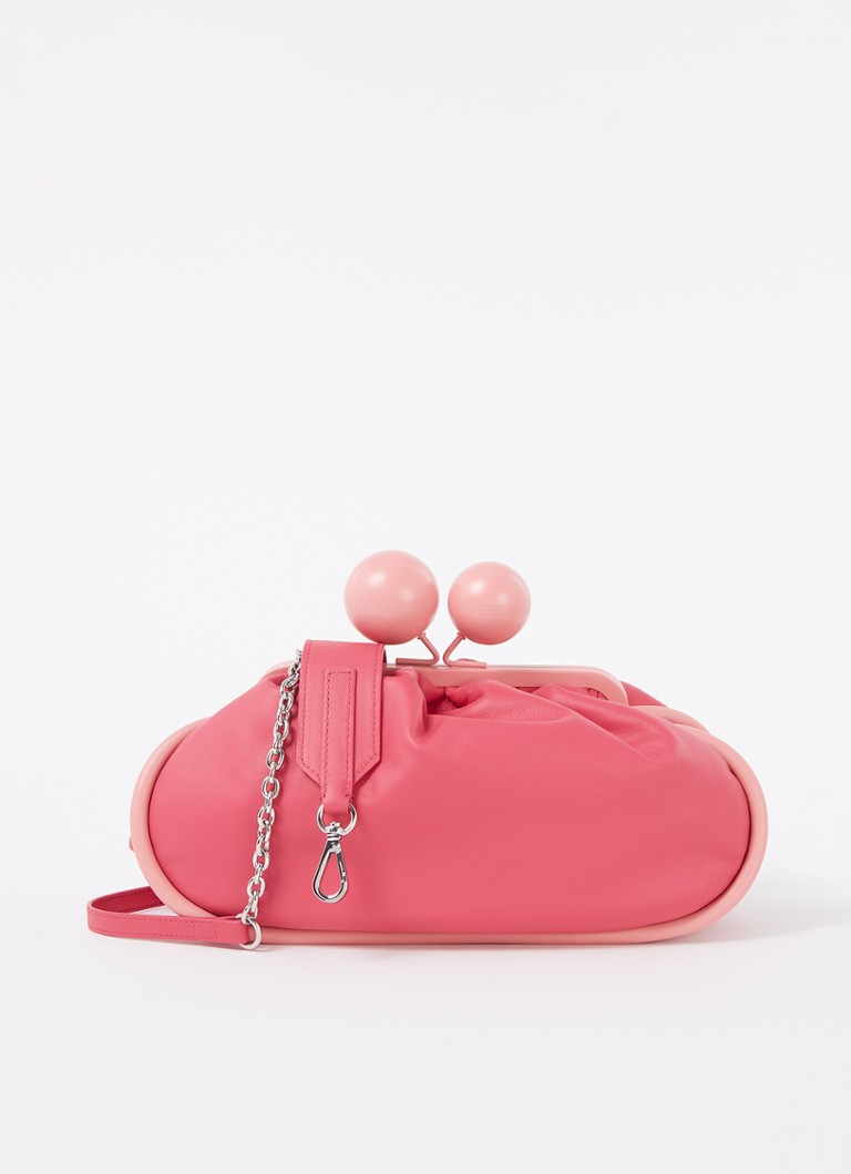MaxMara - Milva crossbodytas van leer met afneembare schouderriem - Fuchsia