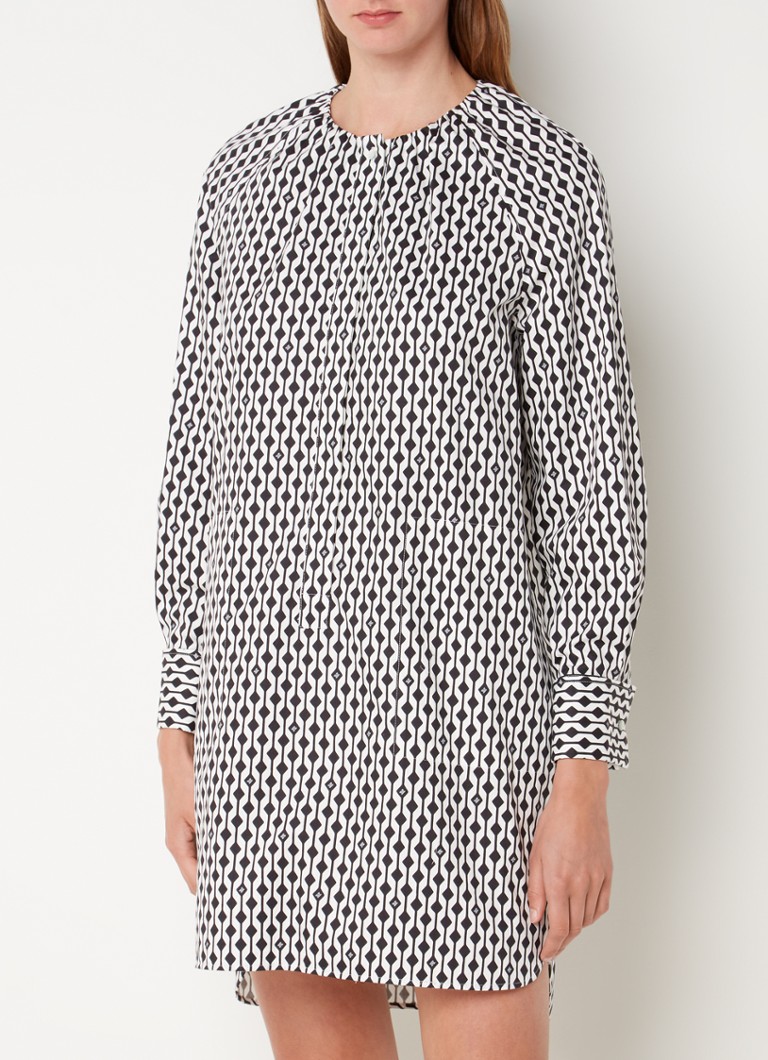 MaxMara - Nievo mini blousejurk met grafische print en steekzakken - Wit