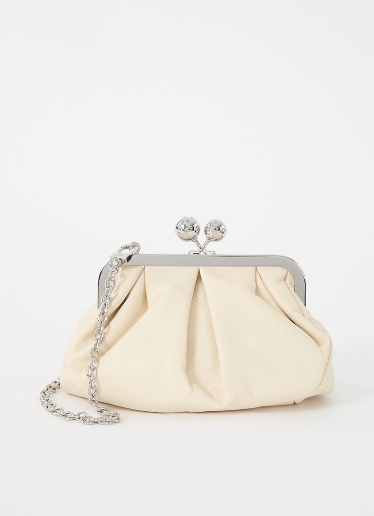 MaxMara - Pasticcino clutch van leer met afneembare schouderriem - Ivoor