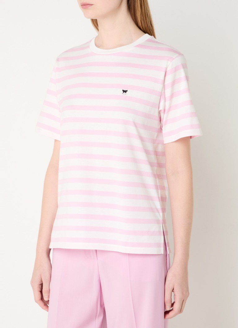 MaxMara - Satrapo T-shirt met streepprint - Roze
