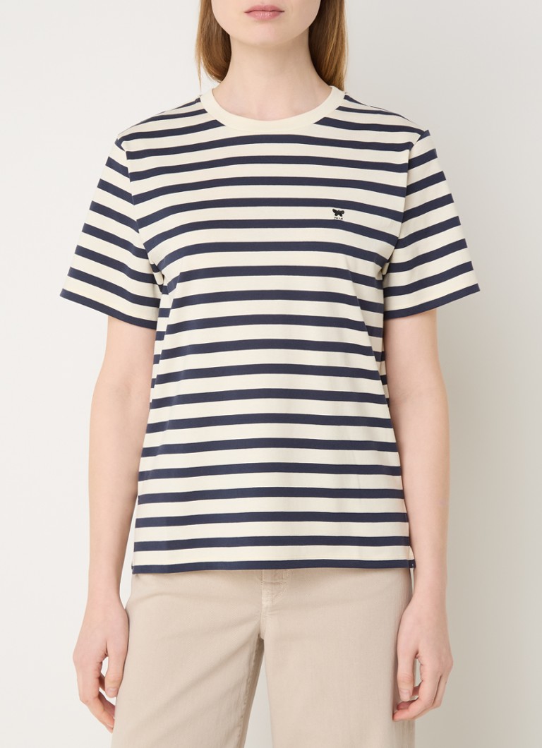 MaxMara - Satrapo T-shirt met streepprint - Donkerblauw