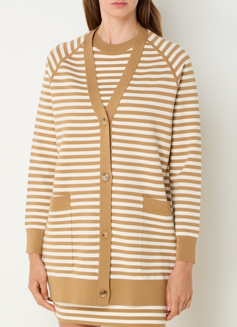 MaxMara - Tenore vest met streepprint en opgestikte zakken - Camel