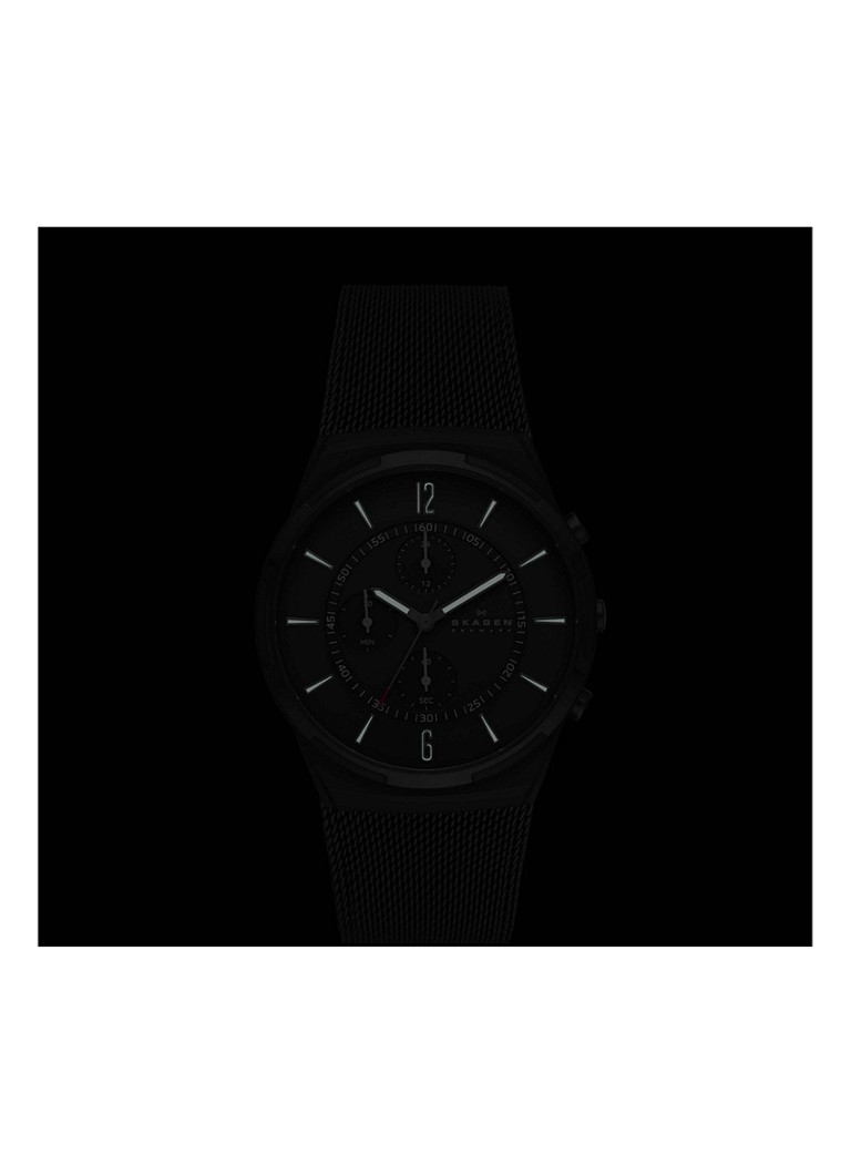 Skagen Melbye Chronograph horloge SKW6802 • Zwart • de Bijenkorf
