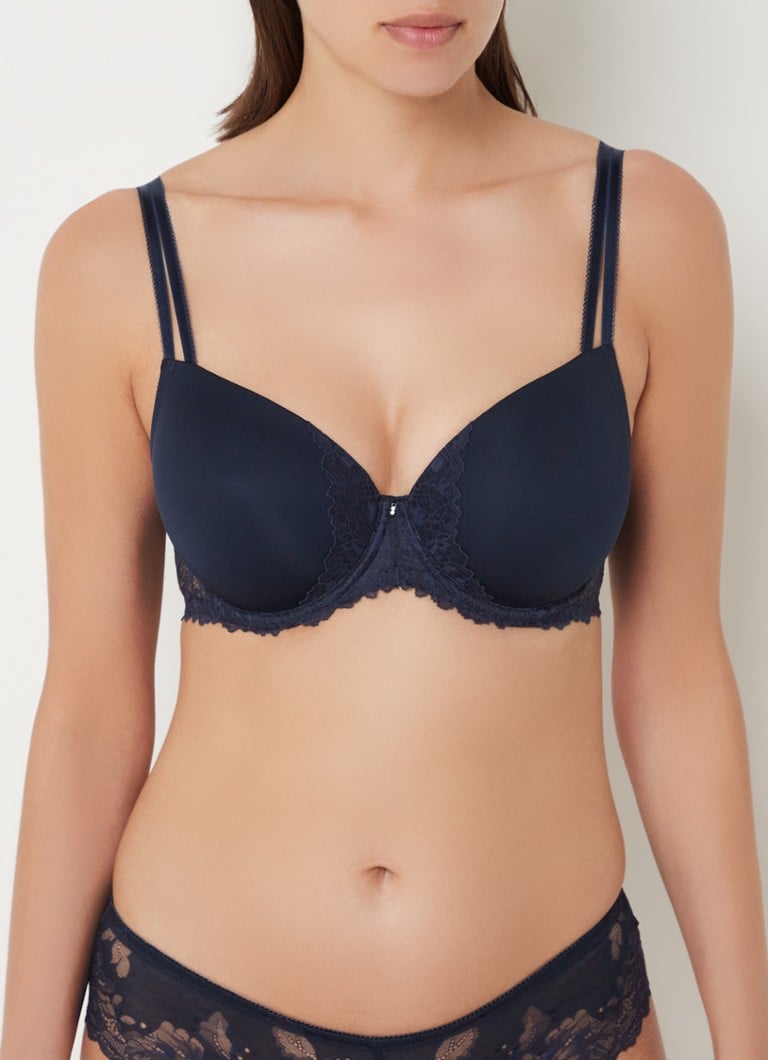Mey - Luxurious voorgevormde bh met beugel en kant - Donkerblauw