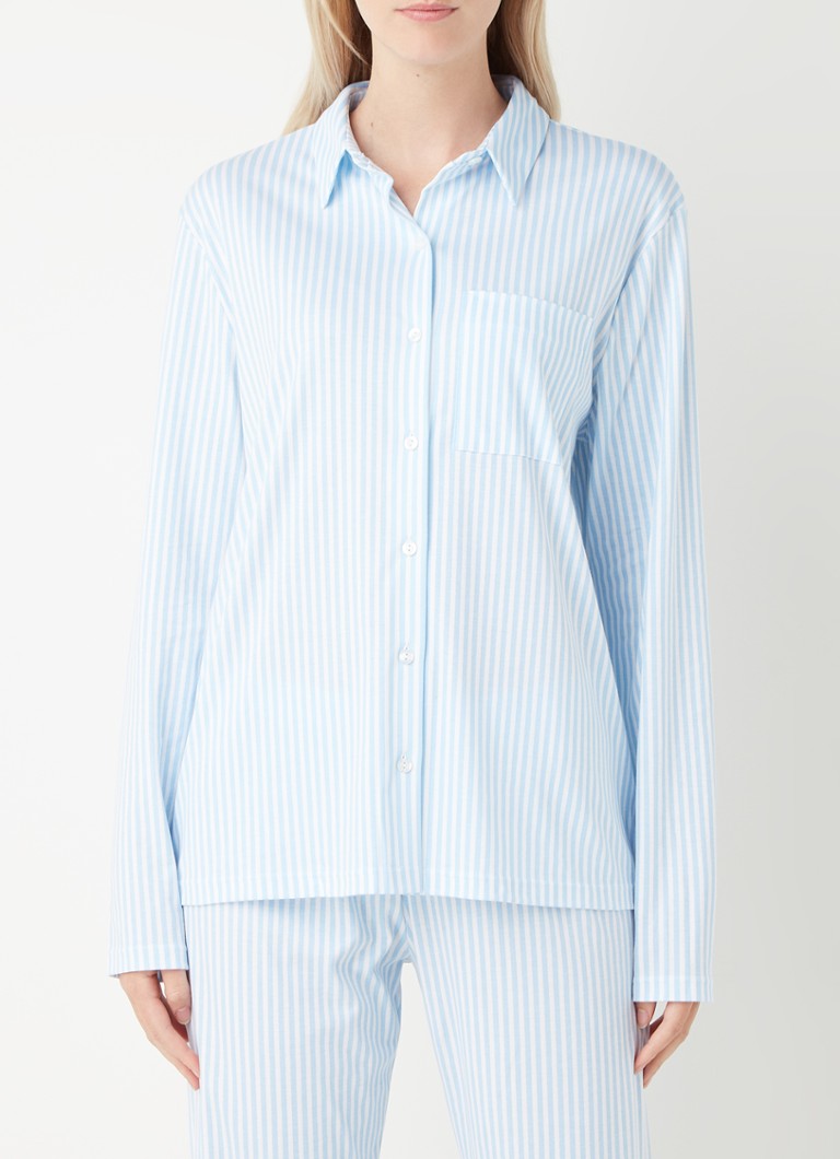 Mey - Sleepsation pyjamatop met streepprint - Lichtblauw