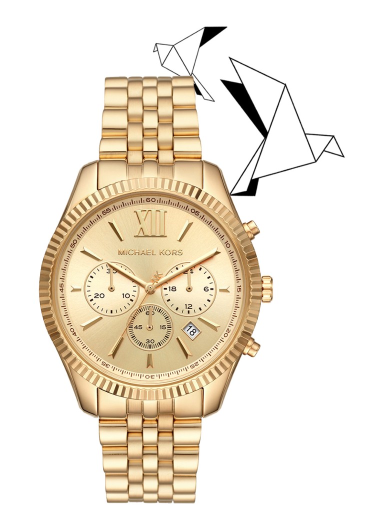 Onbeleefd commentaar Pence Michael Kors de Bijenkorf 150 jaar Lexington Horloge MK6709 • Goud • de  Bijenkorf