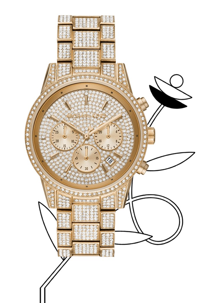 Deens Wiskundig Monopoly Michael Kors de Bijenkorf 150 jaar Ritz Horloge MK6747 • Goud • de Bijenkorf
