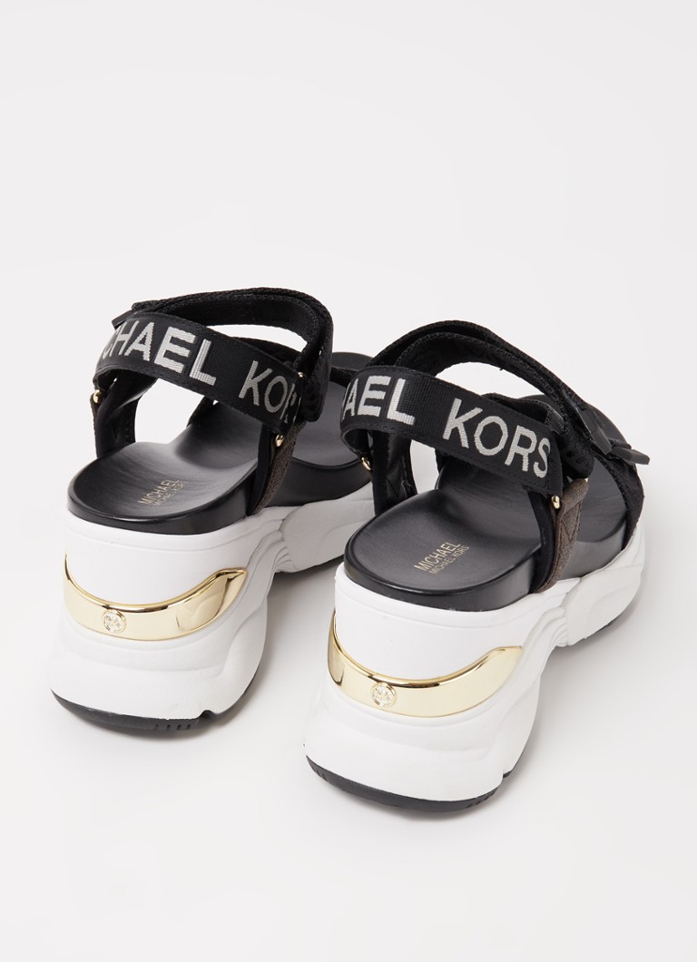Michael Kors Maddox sandaal met • Zwart • Bijenkorf
