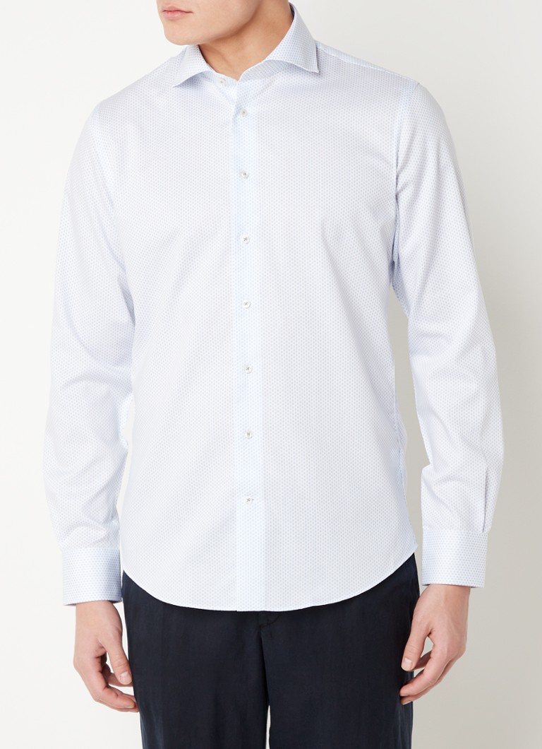 Michaelis - Slim fit overhemd met grafische print - Blauw