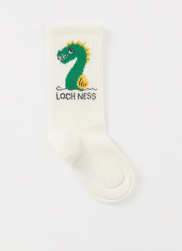 Mini Rodini - Loch Ness ribgebreide sokken - Gebroken wit