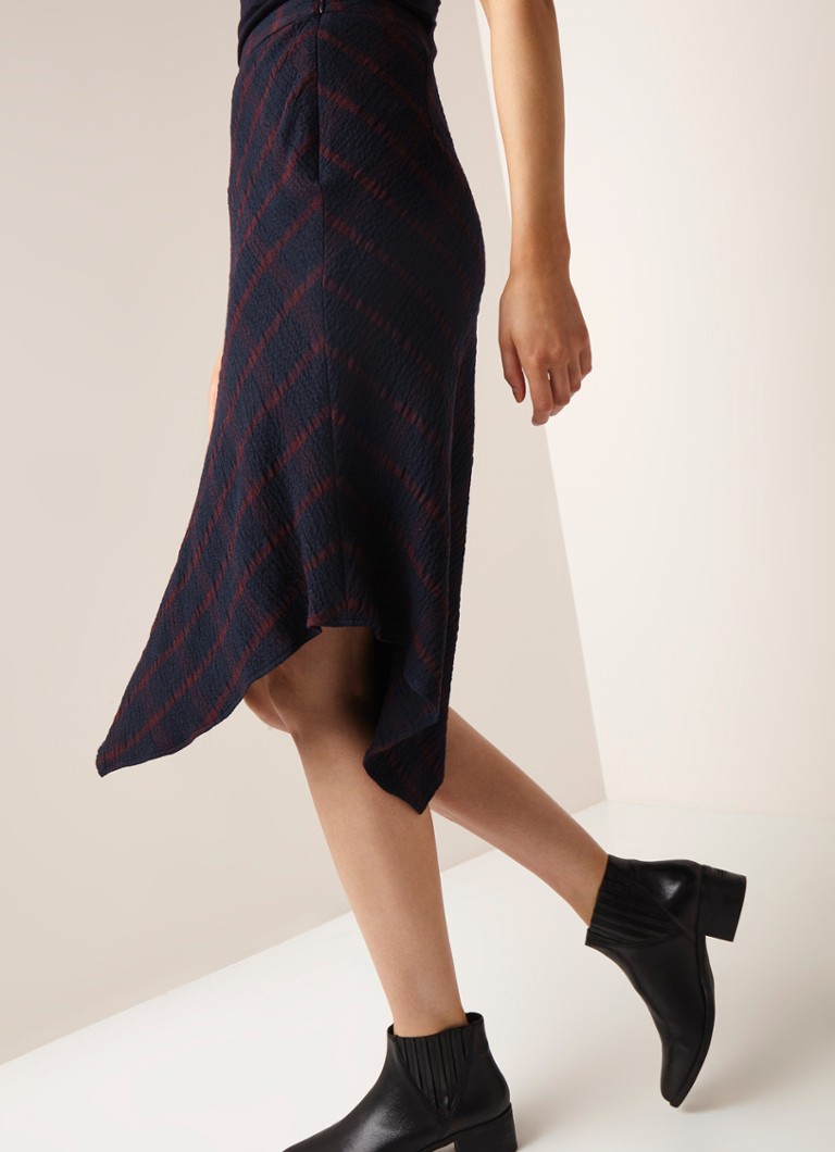 Mint Velvet Fishtail asymmetrische midi rok met ruitdessin Mint Velvet Fishtail asymmetrische midi rok met ruitdessin