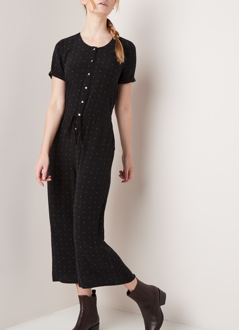 Mint Velvet - Serena jumpsuit met sterrendessin en trekkoord - Zwart