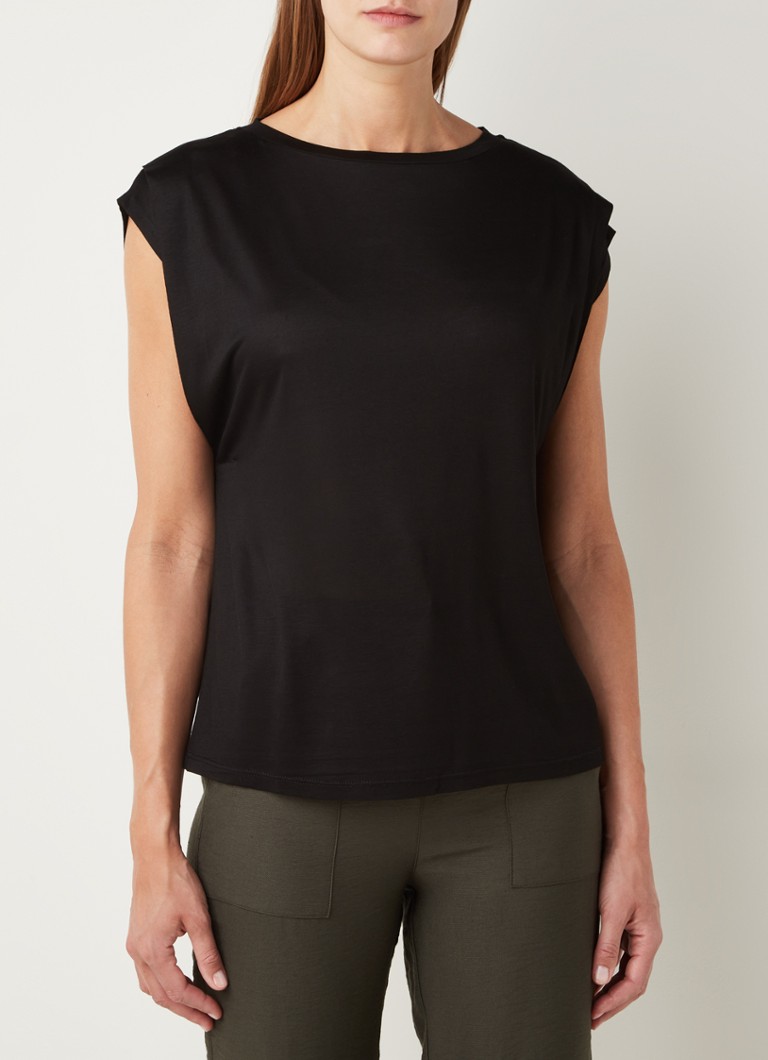 Mint Velvet - T-shirt met plooidetail - Zwart