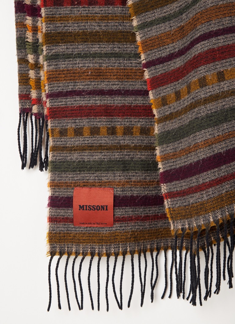 Missoni Vintage sjaal met streepprint 170 x cm • Grijs • de Bijenkorf