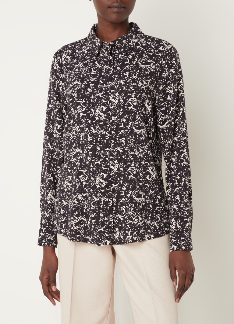 Modström Celine blouse met print • Zwart • de Bijenkorf