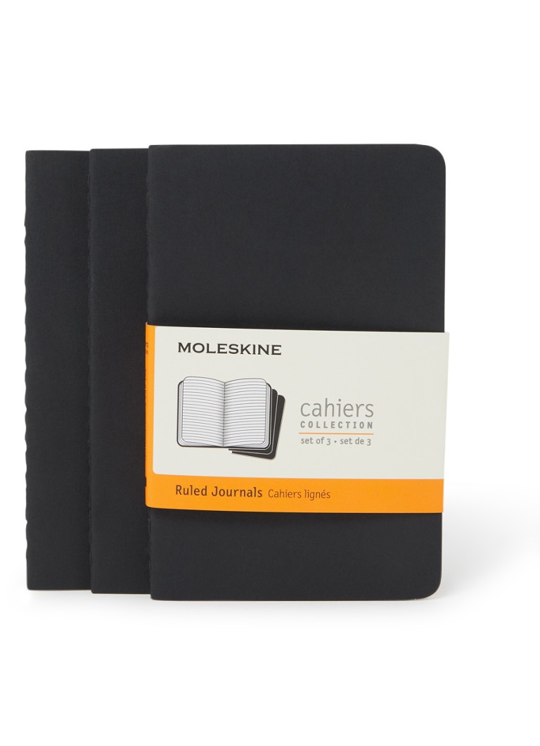 Moleskine Cahier gelinieerd notitieboek set van 3 • Zwart • de Bijenkorf