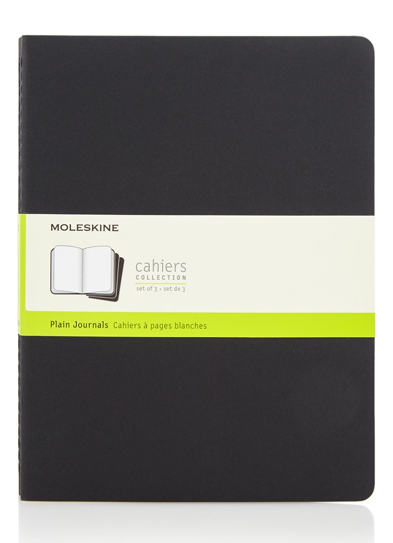 Moleskine - Cahier XL blanco schrift set van 3 - Zwart