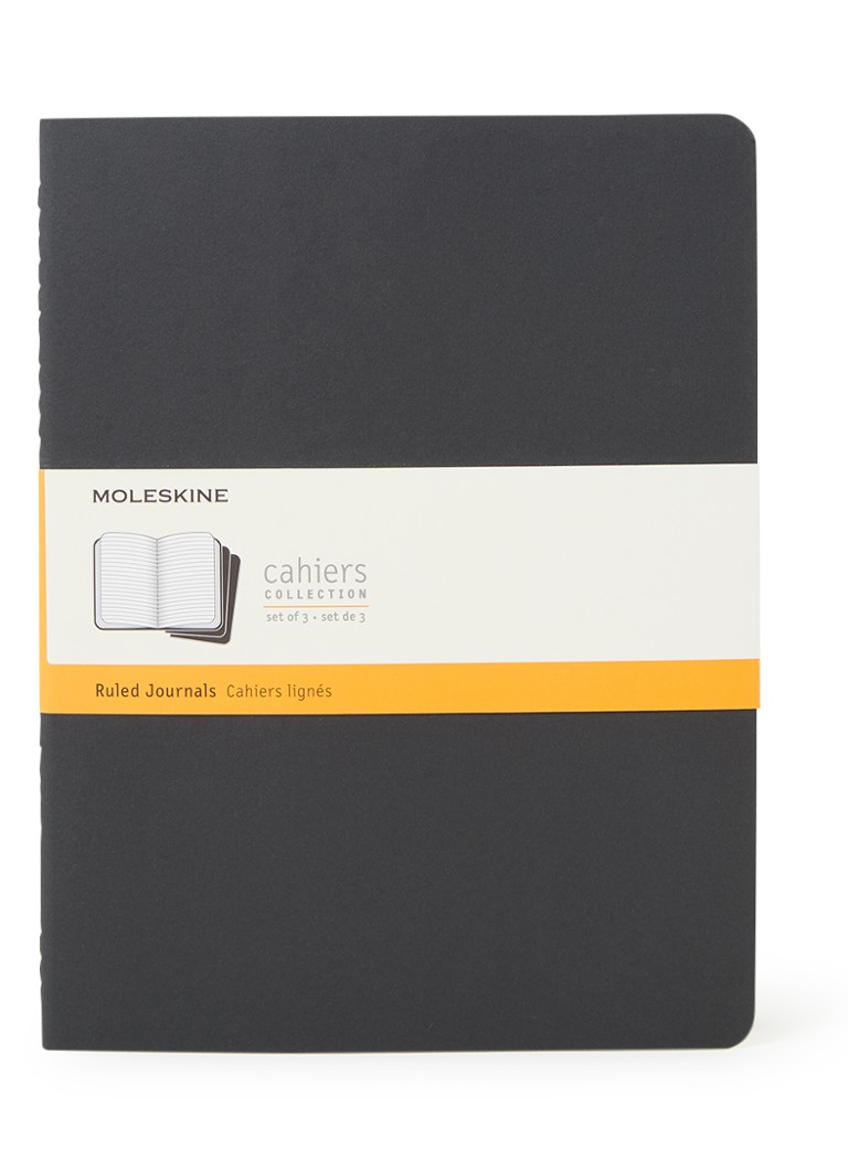 Moleskine - Cahiers XL gelinieerd notitieboek set van 3 - Zwart