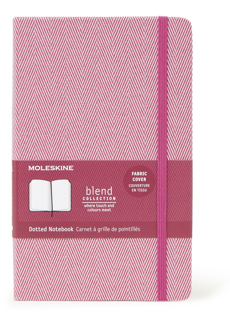Moleskine Large Dotted Harringbone notitieboek • Paars • de Bijenkorf