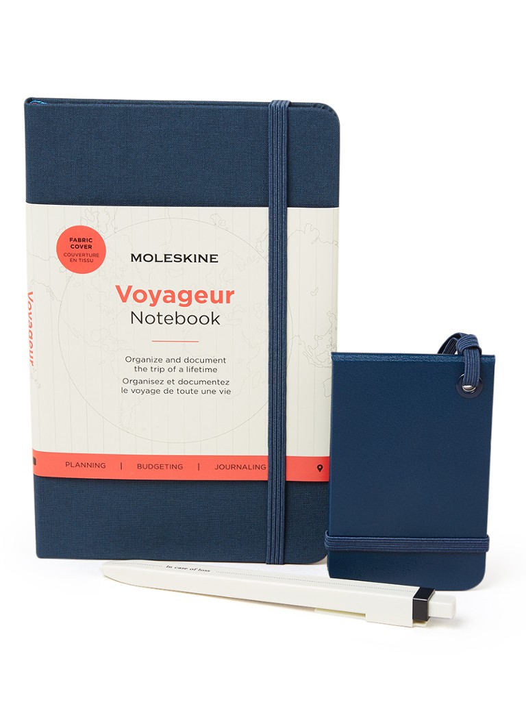 Moleskine Travel Kit met Voyageur notitieboek, pen en bagagelabel in