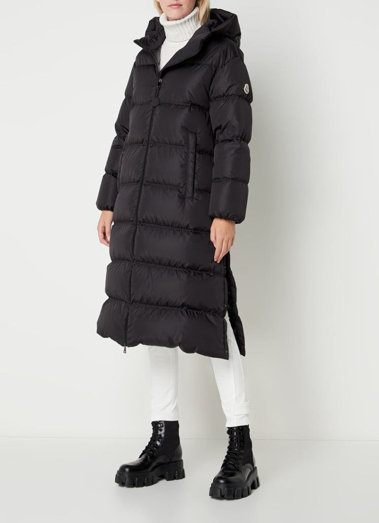 Ontwaken cafe vod Moncler Catchet longline puffer jas met donsvulling en ritszakken • Zwart •  de Bijenkorf