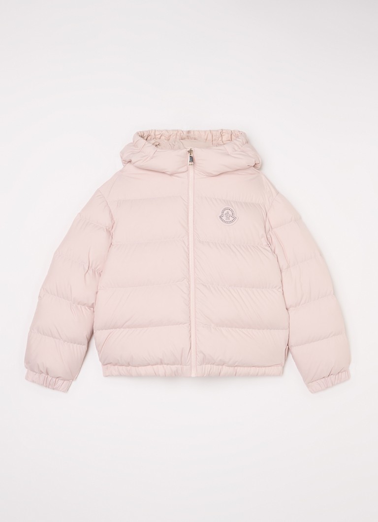 Moncler Claritia puffer jack met logo • Lichtroze • de Bijenkorf