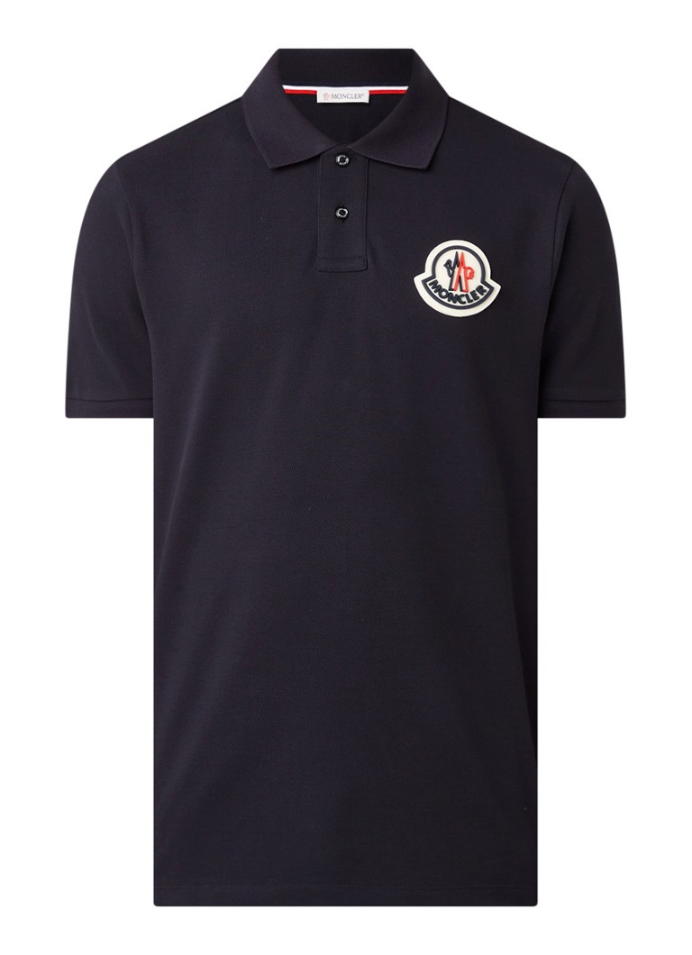 ondeugd Tegen de wil Zielig Moncler Felt slim fit polo van piqué katoen met logo-applicatie • Antraciet  • de Bijenkorf