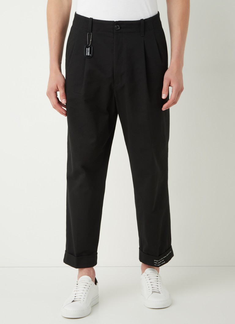 Moncler - Fragment straight fit cropped pantalon met steekzakken - Zwart