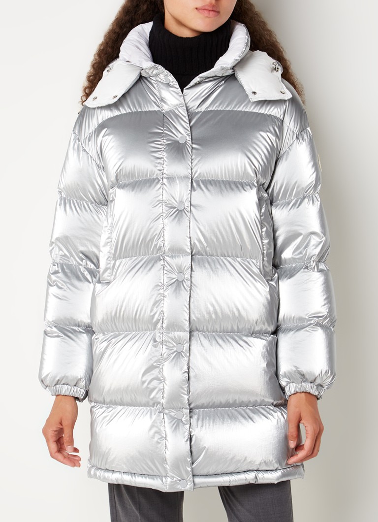 Zelden Jabeth Wilson Landgoed Moncler Gaou puffer jas met donsvulling en afneembare capuchon • Zilver •  de Bijenkorf