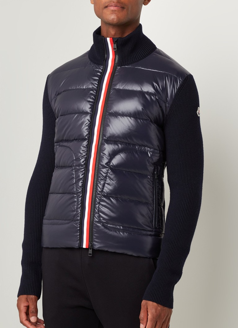 letterlijk kapsel vezel Moncler Gewatteerde jas met dons en dubbele rits • Donkerblauw • de  Bijenkorf